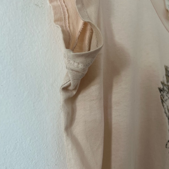 H&M Mama pineapple tshirt sz M maternity peachy pink cap sleeves cotton gold - Picture 8 of 8